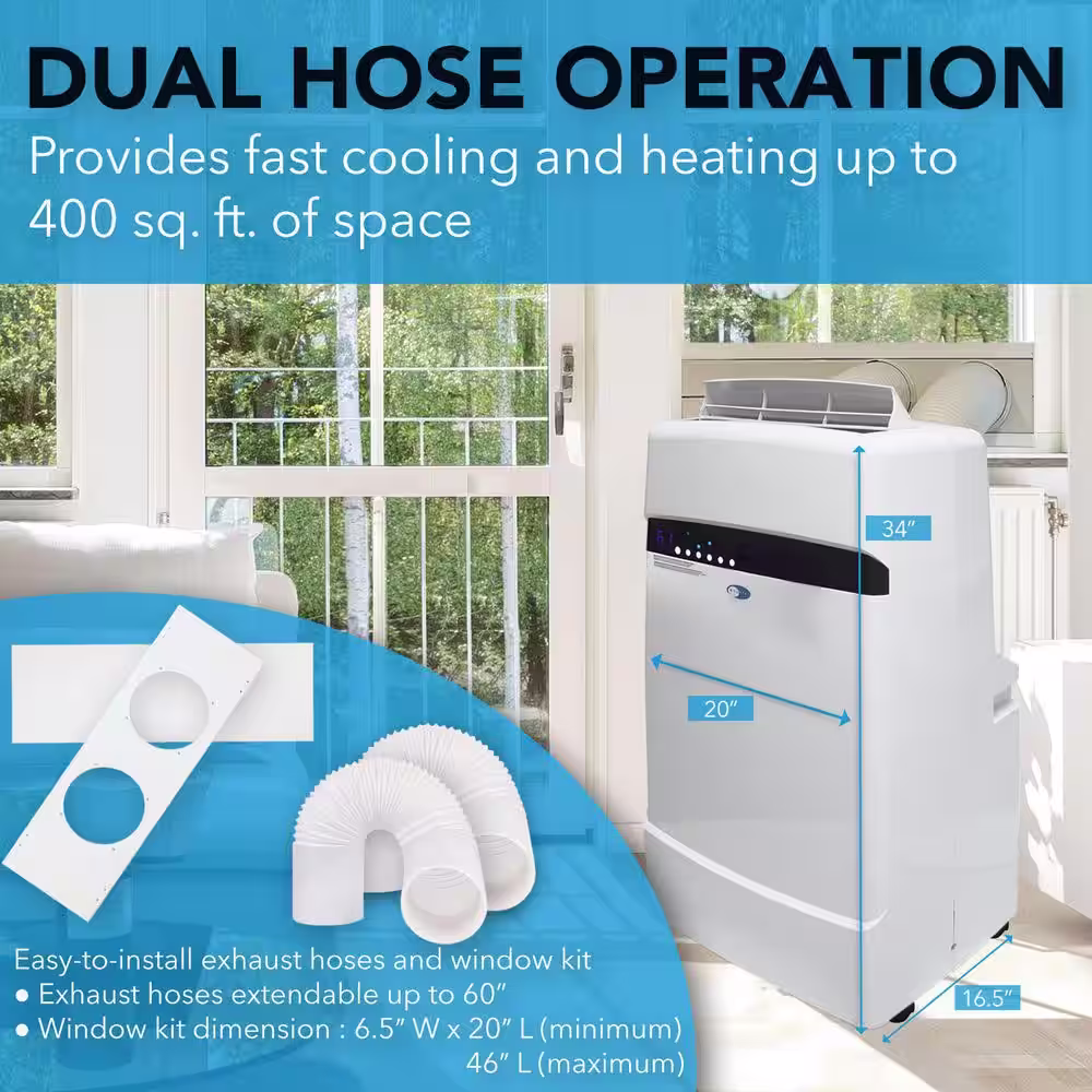 Whynter 12,000 BTU Portable Air Conditioner with Dehumidifier, Heat and Remote