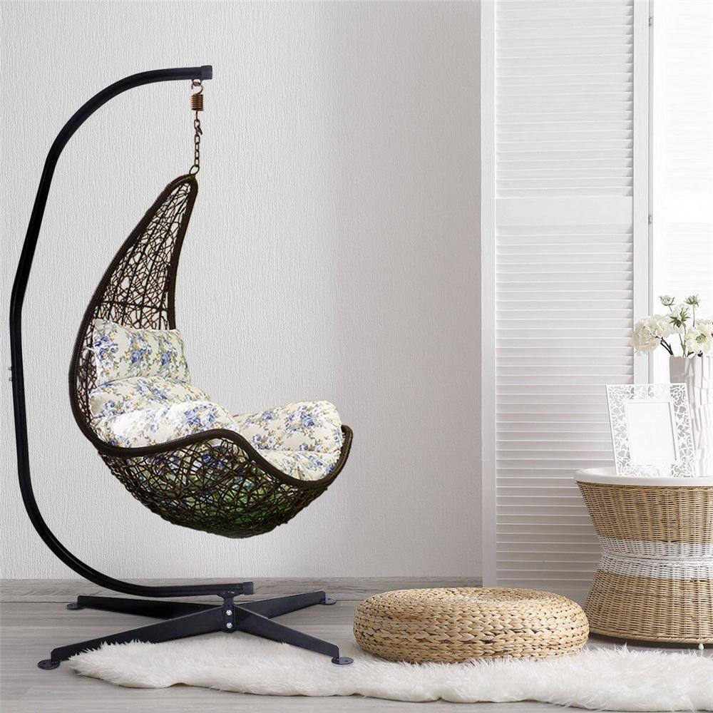 Costway 31.5 in. x 43.3 in. x 82 in. Steel Frame C Shape Hammock Stand in Black