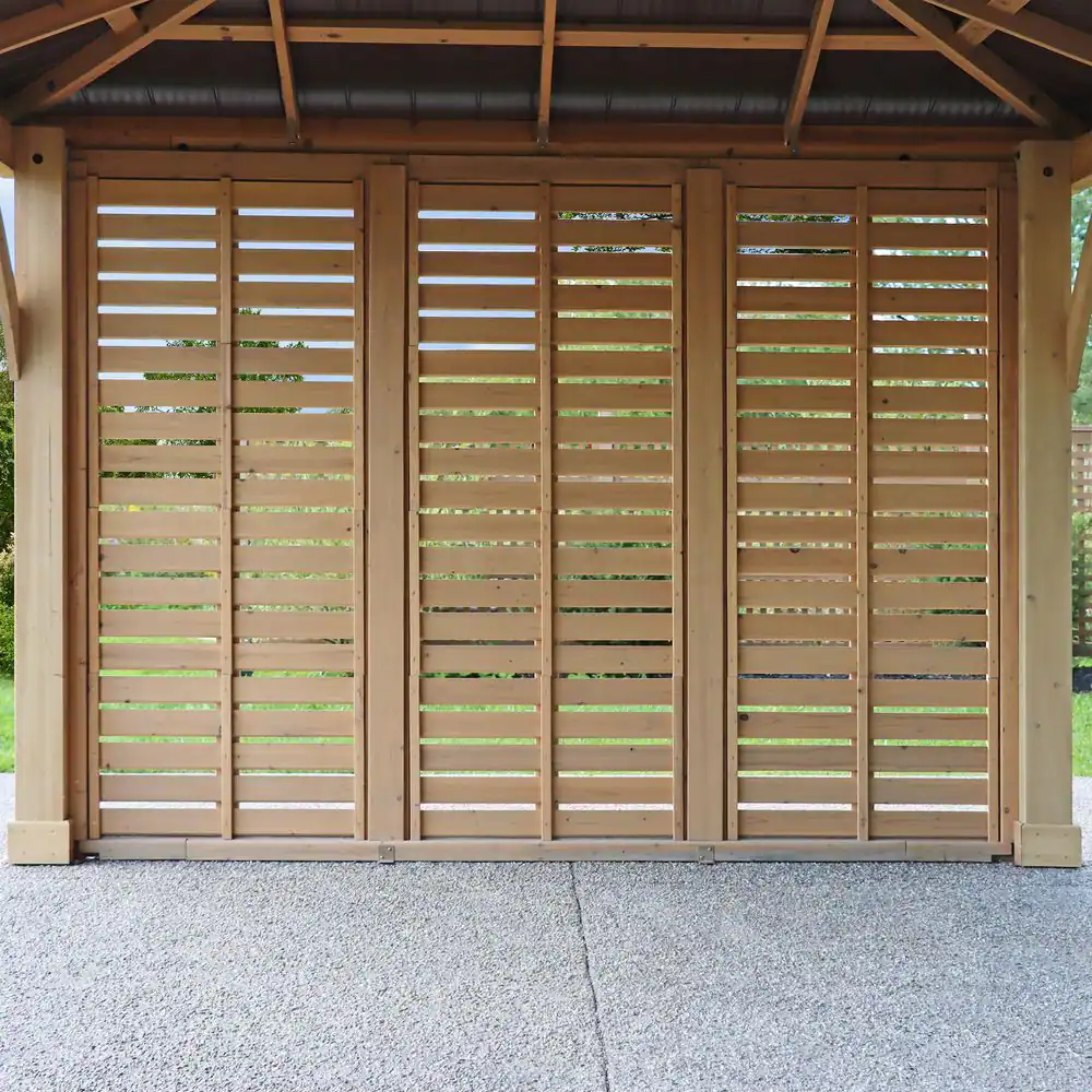 Yardistry 10 ft. Meridian Wood Privacy Wall