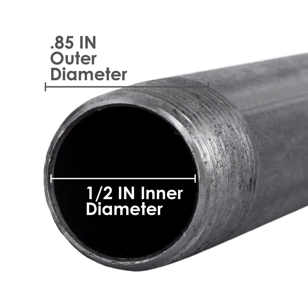 STZ 1/2 in. x 4 ft. Black Steel Schedule 40 Cut Pipe