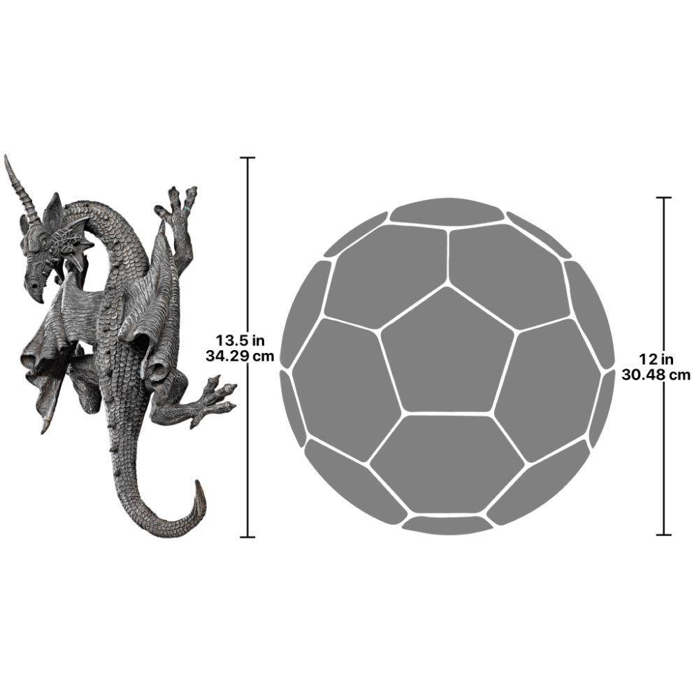 Design Toscano 13.5 in. x 7 in. Horned Dragon of Devonshire Wall Sculpture
