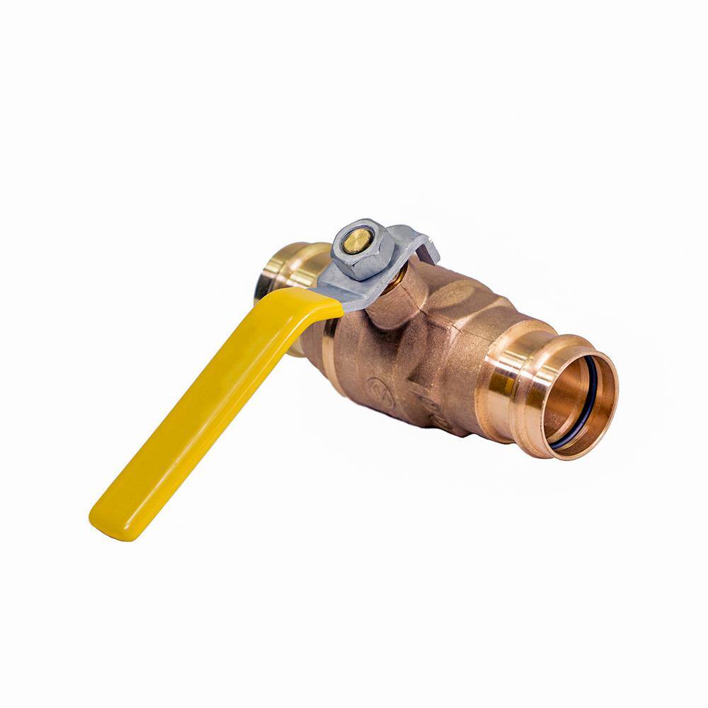 The Plumber's Choice 4 in. Brass Double-O-Ring Press Ball Valve