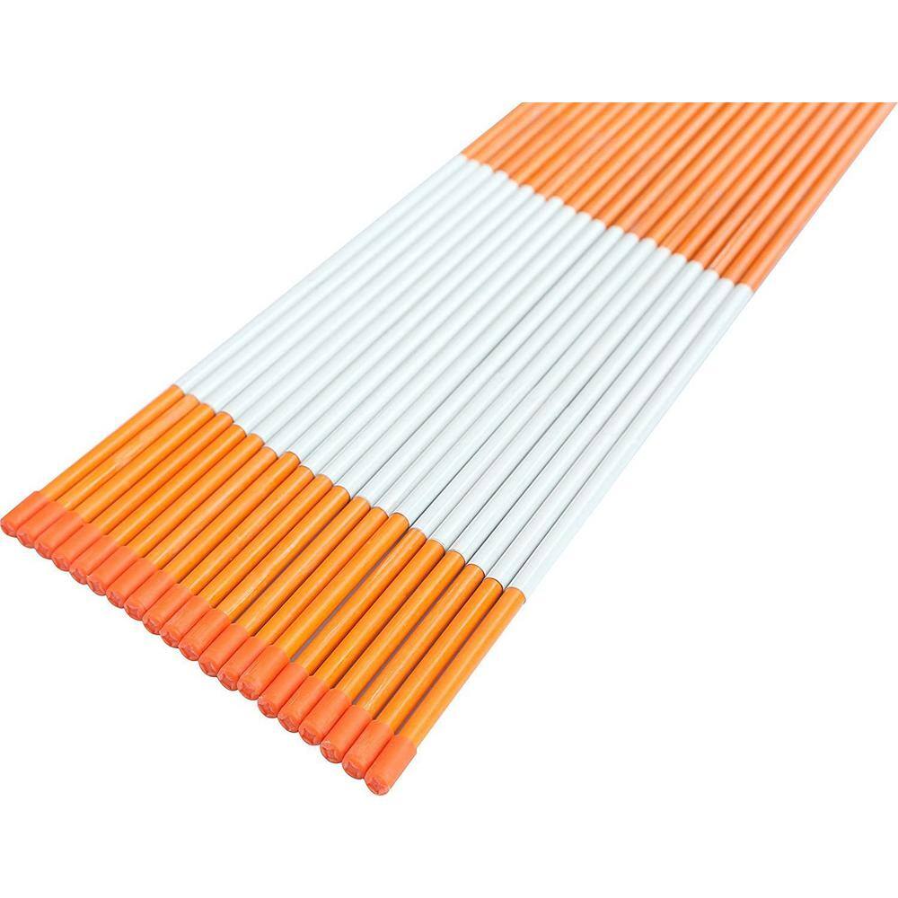 None 48 in. Reflective Driveway Markers Driveway Poles for Easy Visibility at Night 5/16 in. Dia Orange, (50-Pack)
