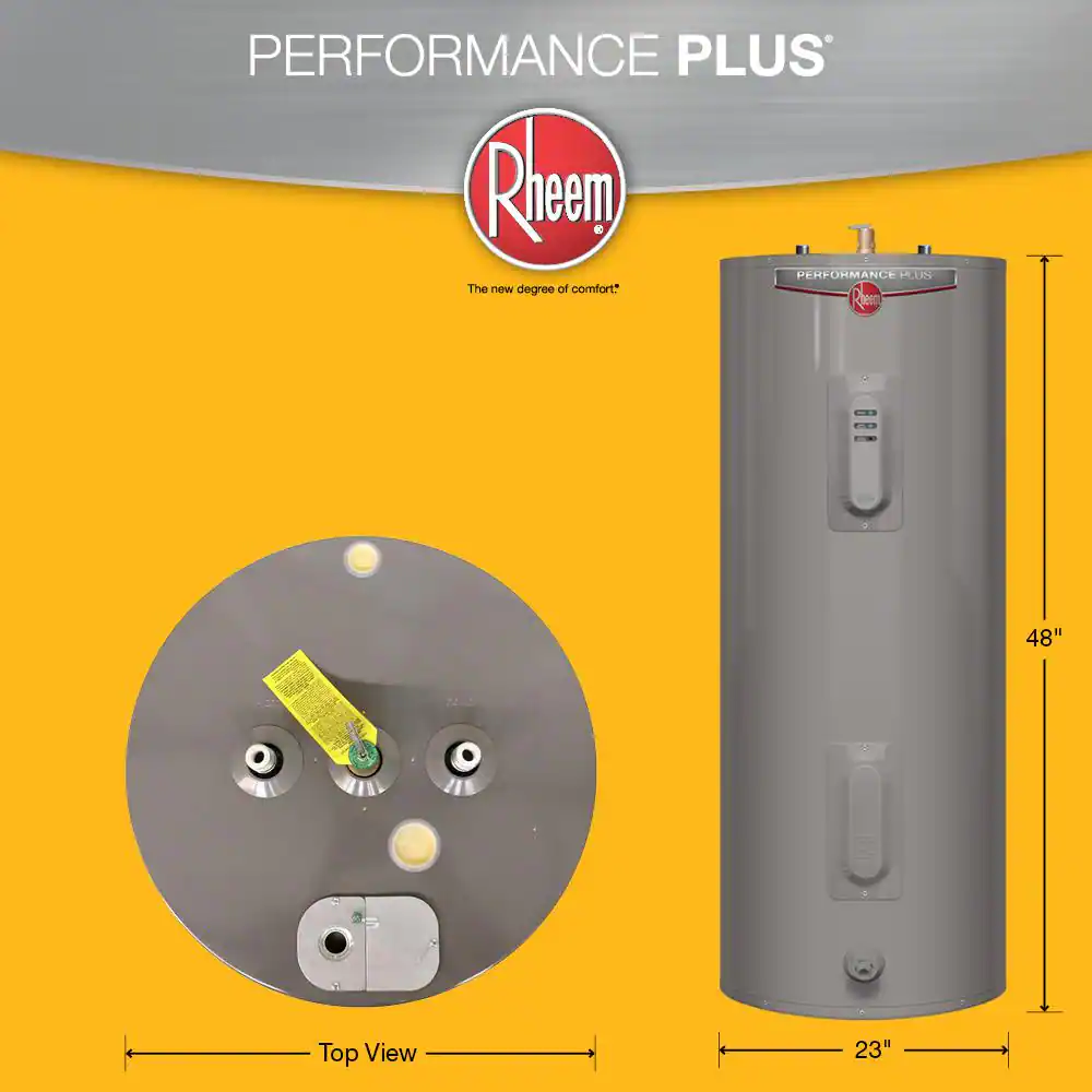 Rheem Performance Plus 50 Gal. 5500-Watt Elements Medium Electric Water Heater w/9-Year Tank Warranty LED Indicator & 240-Volt