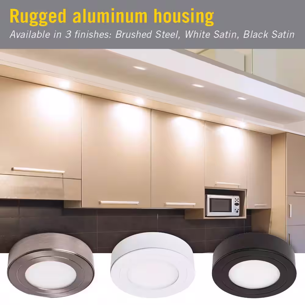 Armacost Lighting PureVue Dimmable Soft-Bright White (3000K) LED White Satin Puck Light