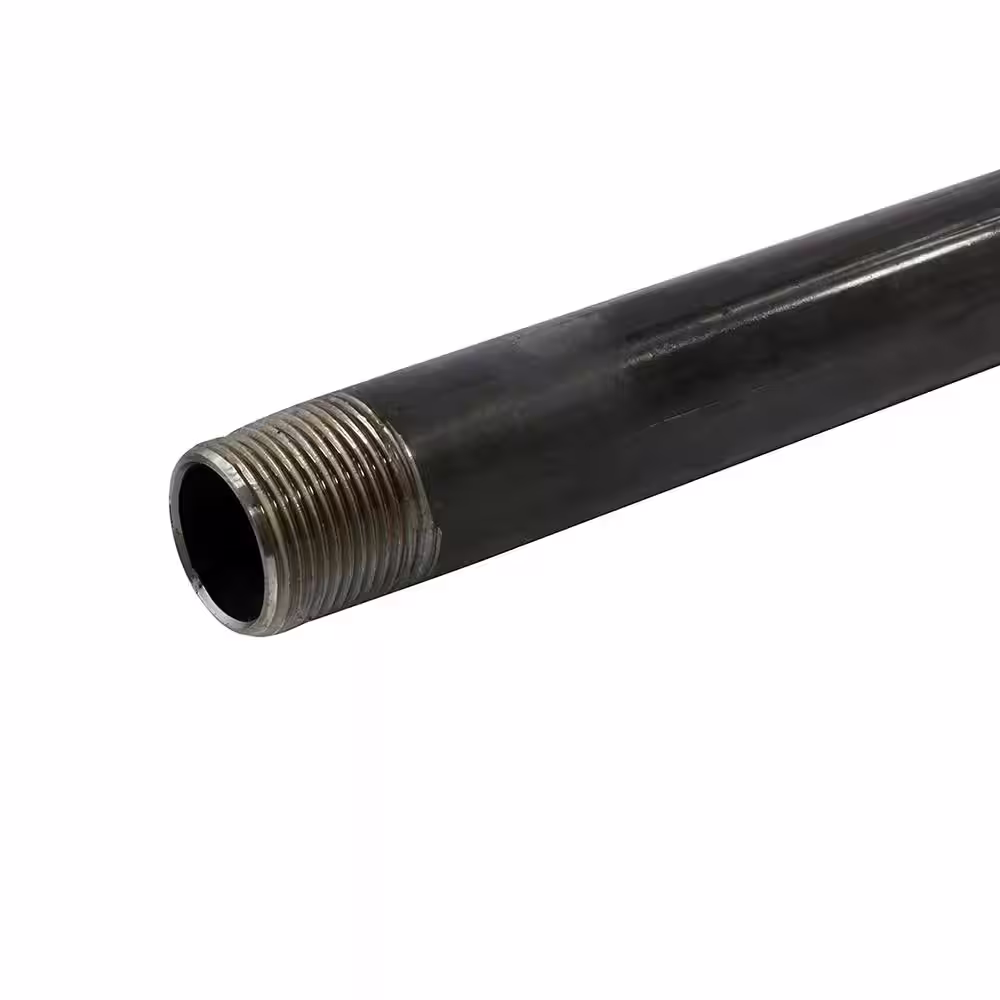 The Plumber's Choice 1-1/4 in. x 24 in. Black Steel Pipe