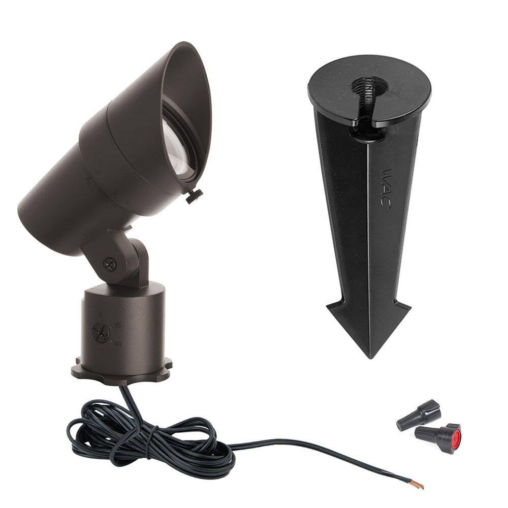 None Accent 1330 Lumens Bronze Low Voltage LED Outdoor Spotlight with IP66 Rated and 2700K LED