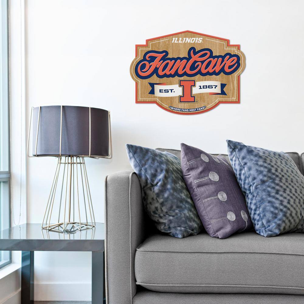YouTheFan NCAA Illinois Fighting Illini Fan Cave Decorative Sign
