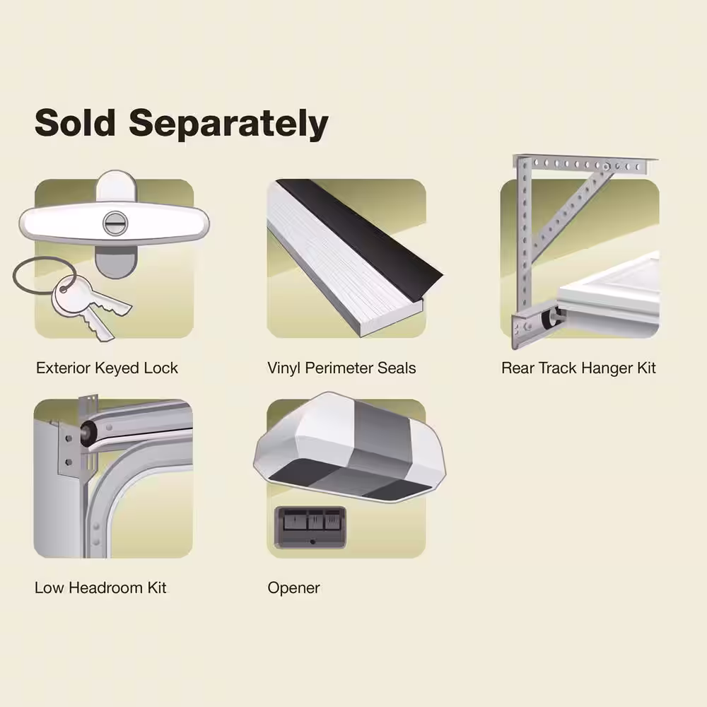 Clopay Classic Steel 9 ft. x 7 ft. Non-Insulated Solid White Garage Door
