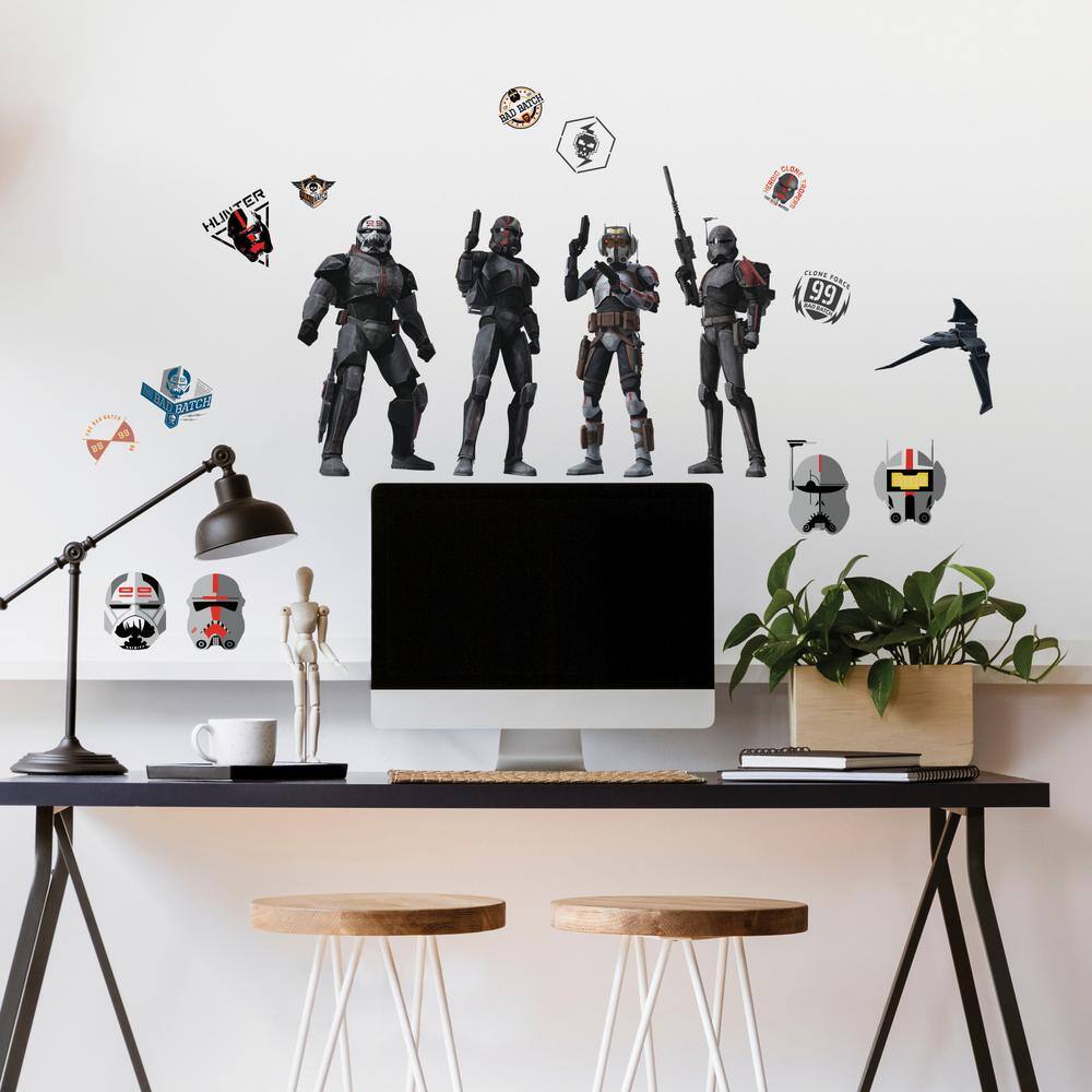 RoomMates Grey and Red and Yellow Bad Batch Wall Decals