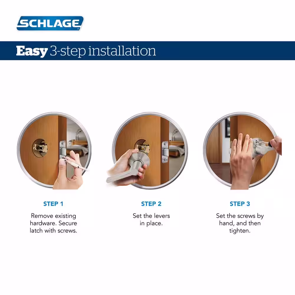 Schlage Elan Bright Brass Dummy Door Handle