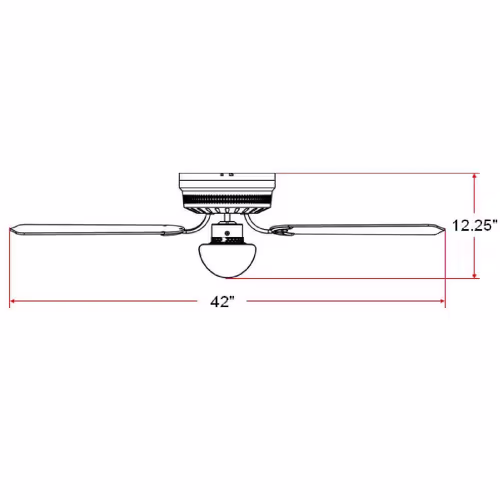 Design House Millbridge Hugger 42 in. Polished Brass Ceiling Fan with Light Kit