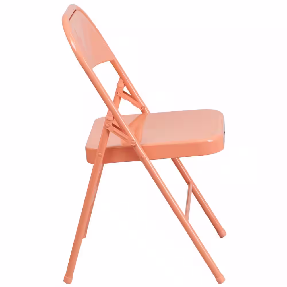 Flash Furniture Sedona Coral Metal Folding Chair (4-Pack)