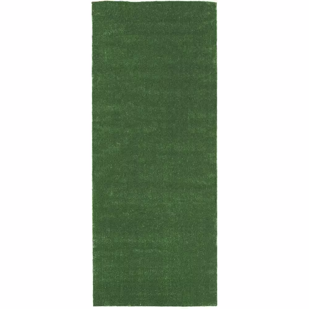 Sweet Home Stores Meadowland Collection Waterproof Solid Indoor/Outdoor 7 ft. x 8 ft. Green Artificial Grass Area Rug