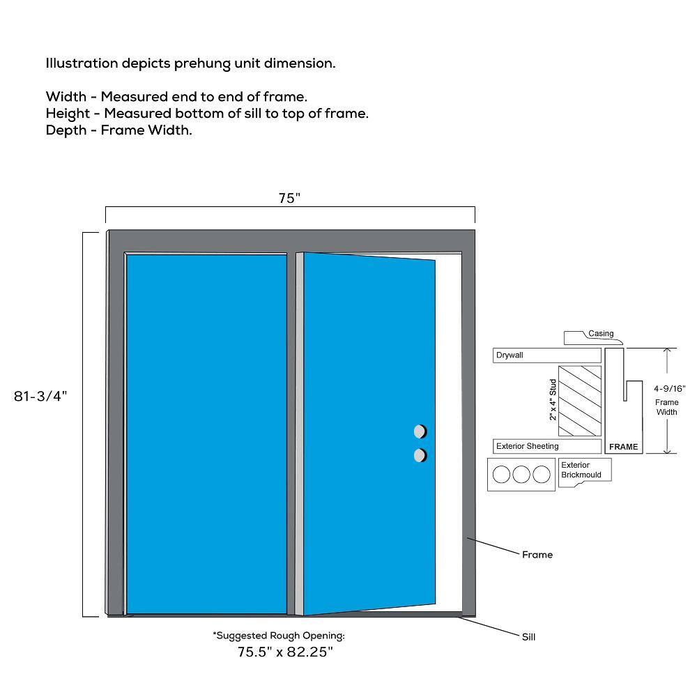 MMI Door 72 in. x 80 in. Full Lite Primed Fiberglass Smooth Stationary Patio Glass Door Panel with Screen